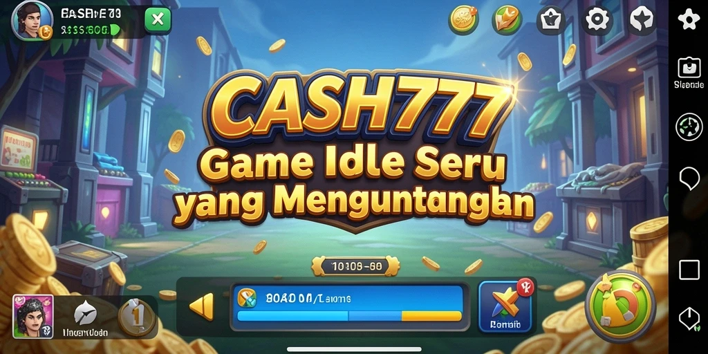 Tampilan gameplay utama CASH777 menunjukkan keseruan bermain Idle.