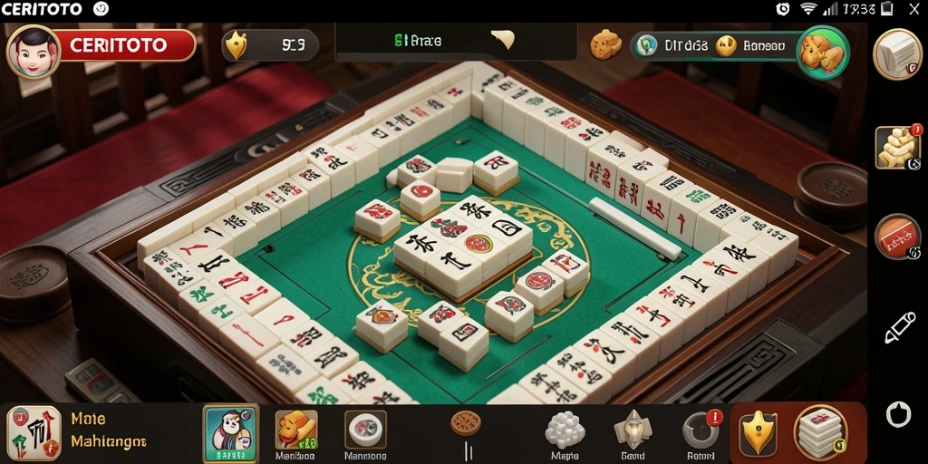 Screenshot gameplay CERITOTO yang menampilkan momen seru dalam permainan Mahjong.