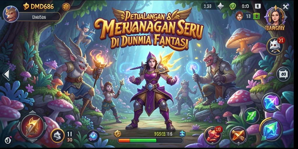 Tangkapan layar gameplay DMD686 menampilkan karakter sedang menjelajah dunia petualangan.
