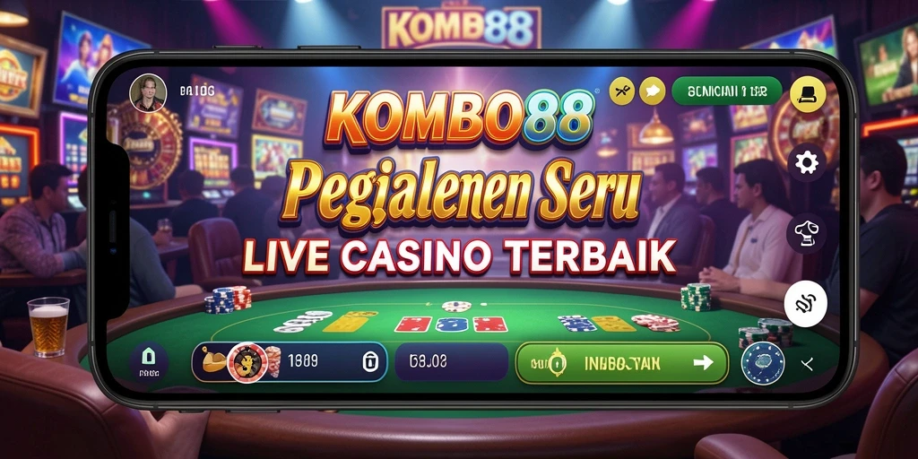 Tampilan utama gameplay KOMBO88 dengan dealer live yang interaktif.