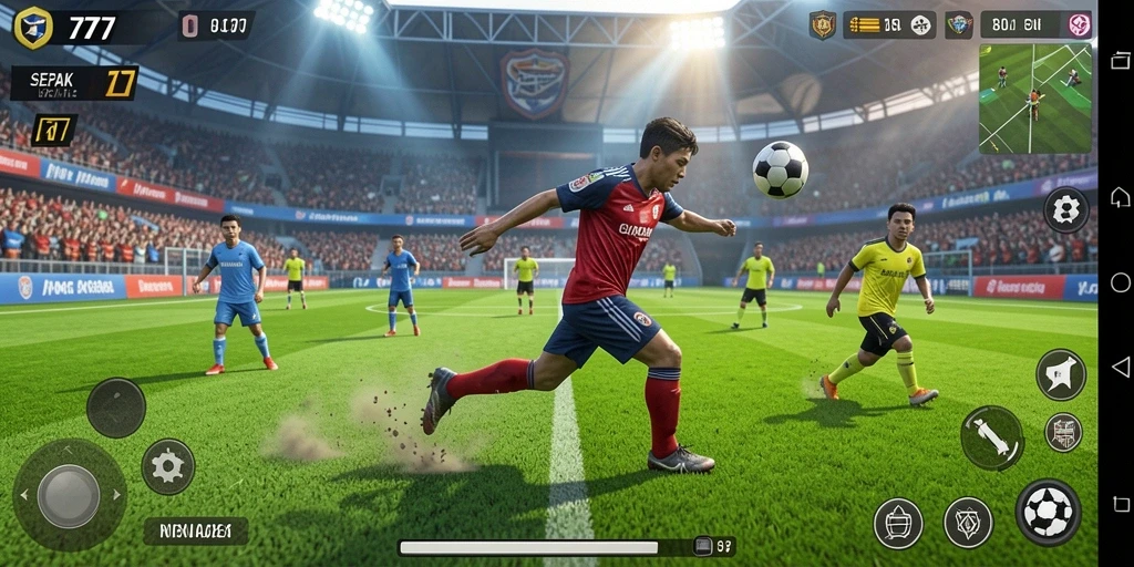 Tampilan permainan L777 yang menegangkan di lapangan sepak bola.
