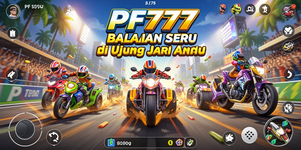 Tampilan gameplay balapan yang seru dan mendebarkan.