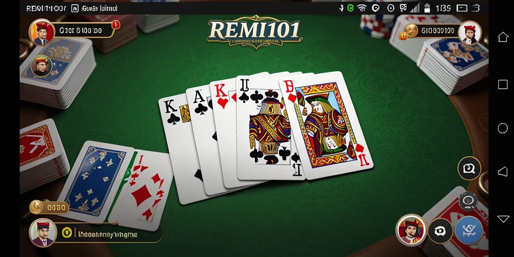 Tampilan avatar dan meja permainan dalam REMI101 yang menarik.