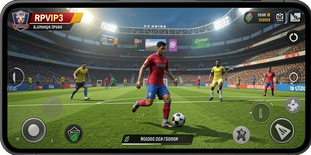 Screenshot gameplay RPVIP3 menampilkan aksi seru dalam olahraga.